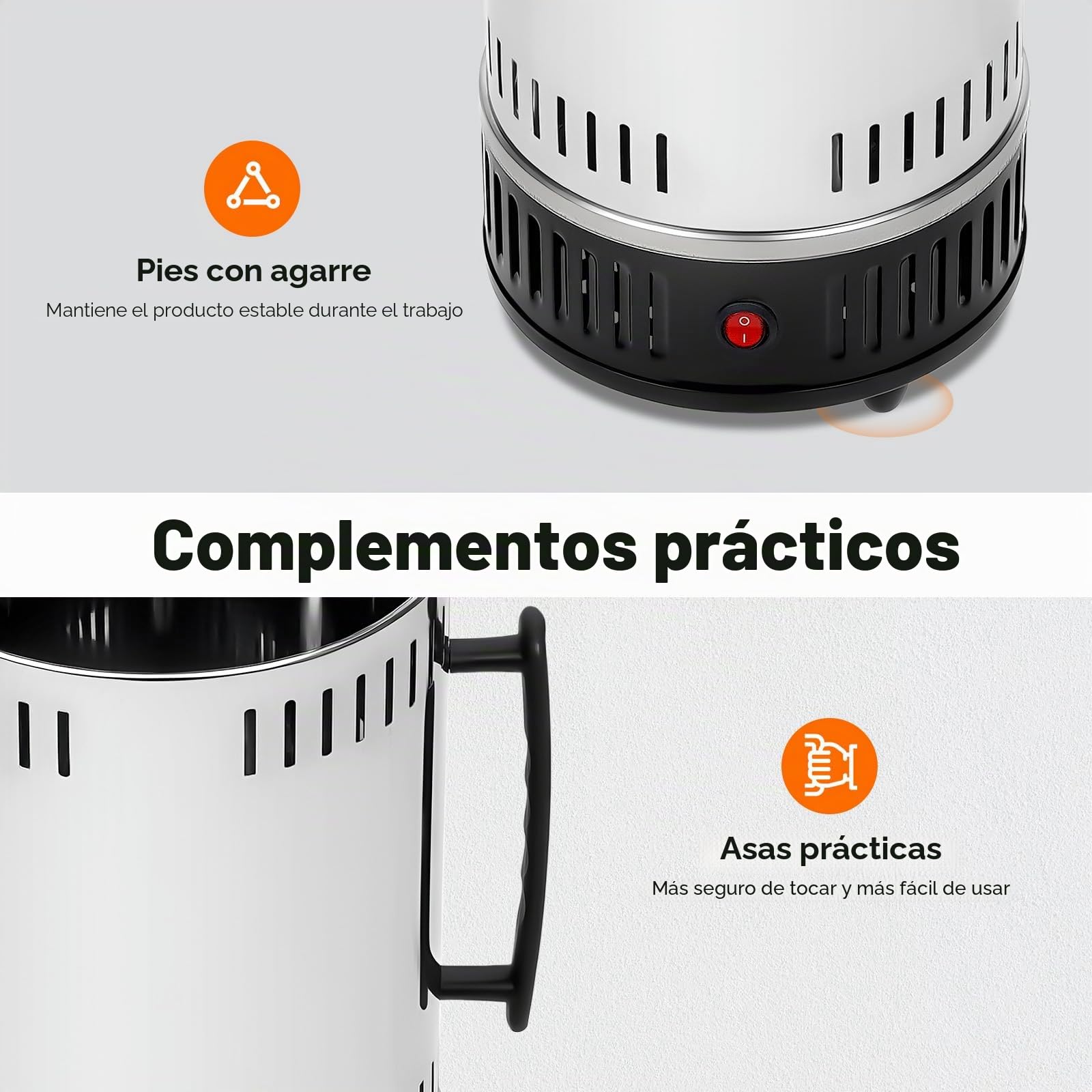 Barbacoa vertical eléctrica de 1000 W con 6 pinchos Independiente Parrilla eléctrica vertical de acero inoxidable con bandeja de gotas de aceite, parrilla vertical para barbacoas, picnics