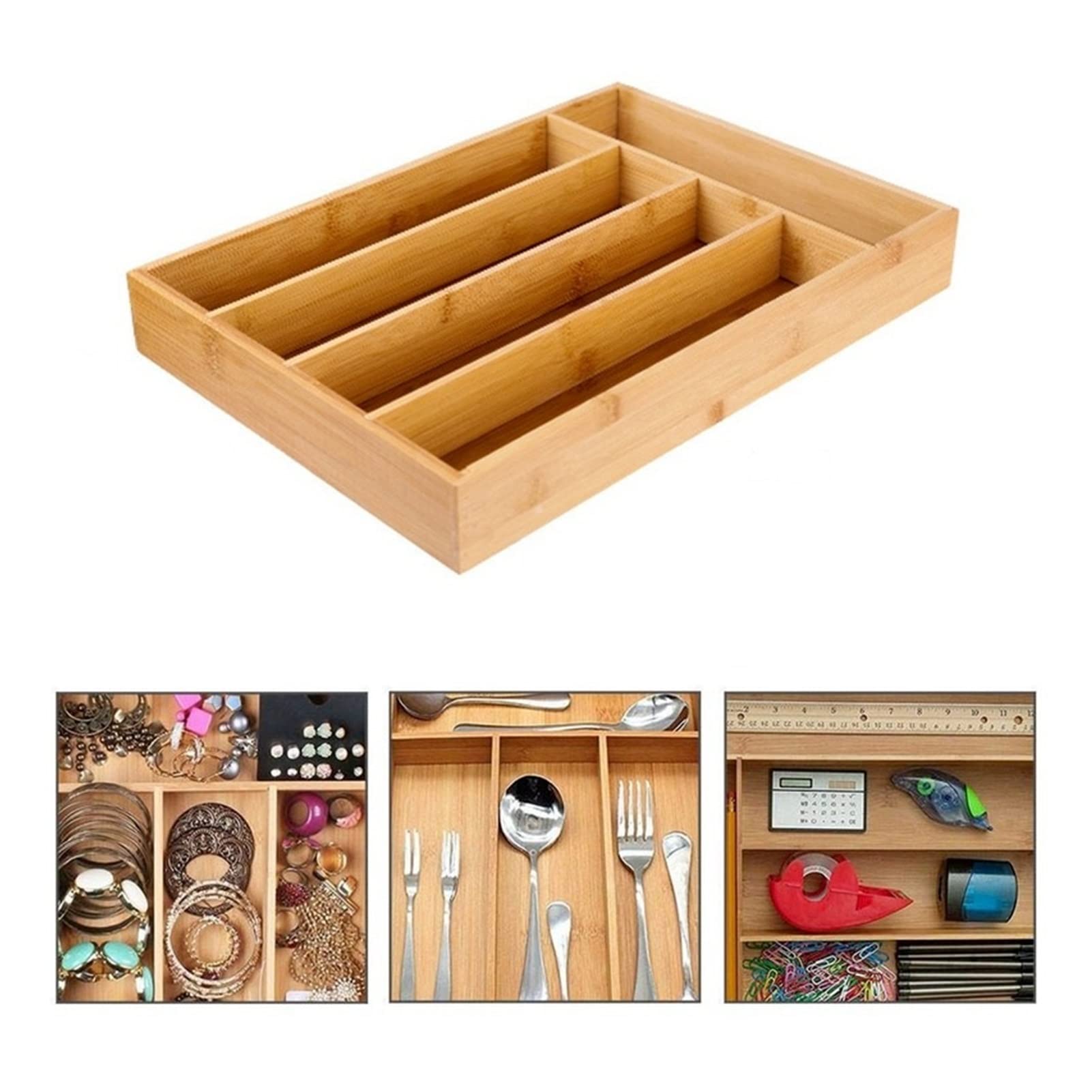 Organizer Organizer per cassetti da Cucina Organizer per Posate con 5 Scomparti Vassoio per Posate Portautensili