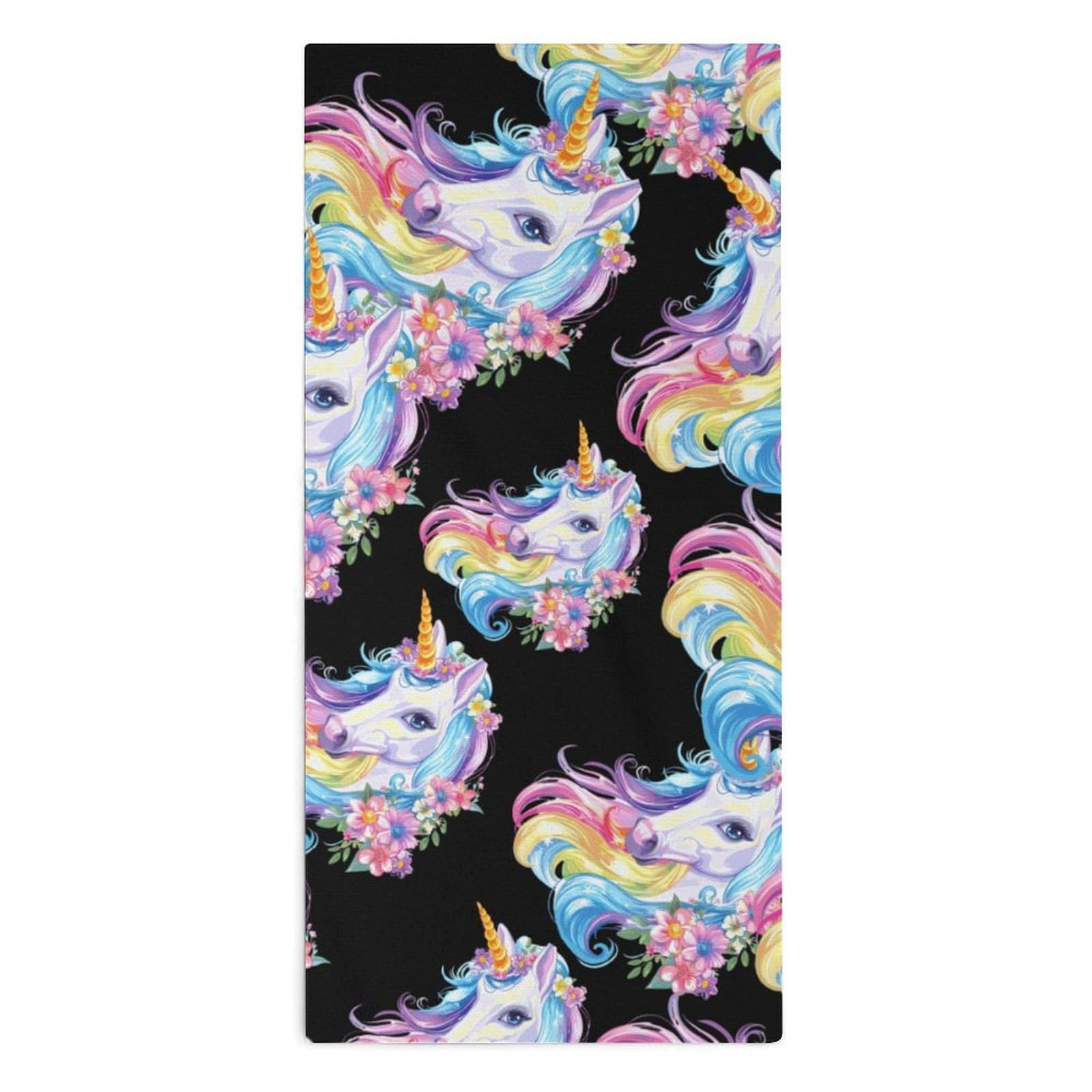 NCLQVJXZKHW Beautiful Rainbow Un-icorns Flower Hand Towels Soft Face Towel Gym Bathroom Travel Hotel 13"x28"