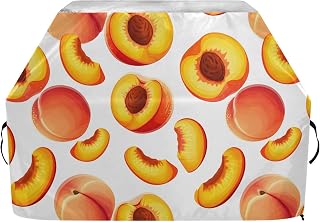 Pink Yellow Peach Gas Grill Cover All Weather Protection Burner Barbecue Cover Windproof BBQ Cover with Handle for Outside Outdoor