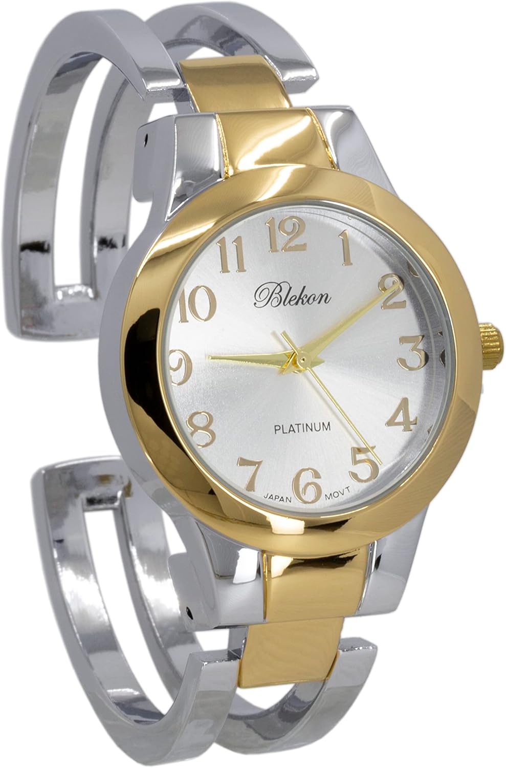 Stylish Metal Bangle Cuff Watch for Women – Elegant Design with 33mm Easy Reader Dial – Fits Wrists 7-8 Inches – Bracelet Watch with Japanese Quartz Movement and Stainless-Steel Back Case - Image 3