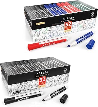ARTEZA Dry Erase Markers Bundle for Office, Schools and Home