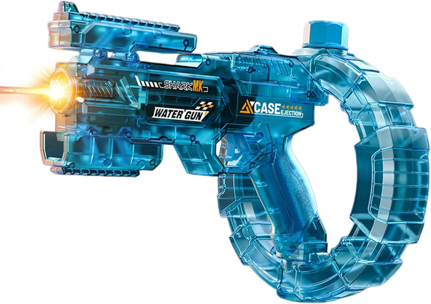 Starnearby Pistola ad Acqua Elettrica con Luce LED, Pistola Acqua Automatica ad Alta Capacità con Deformazione Meccanica, Portata di 8 Metri, Fucile ad Acqua per Piscina, Spiaggia, Giardino (Blu)