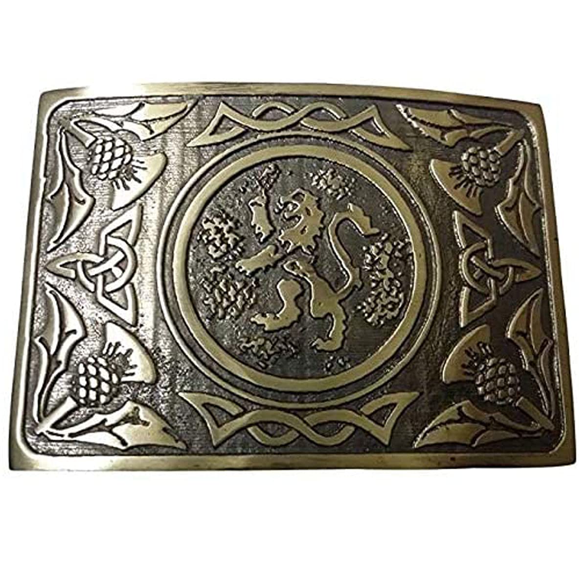 TC Mens Traditional Rampant Lion Kilt Belt Buckle Antique Finish/Highland buckle