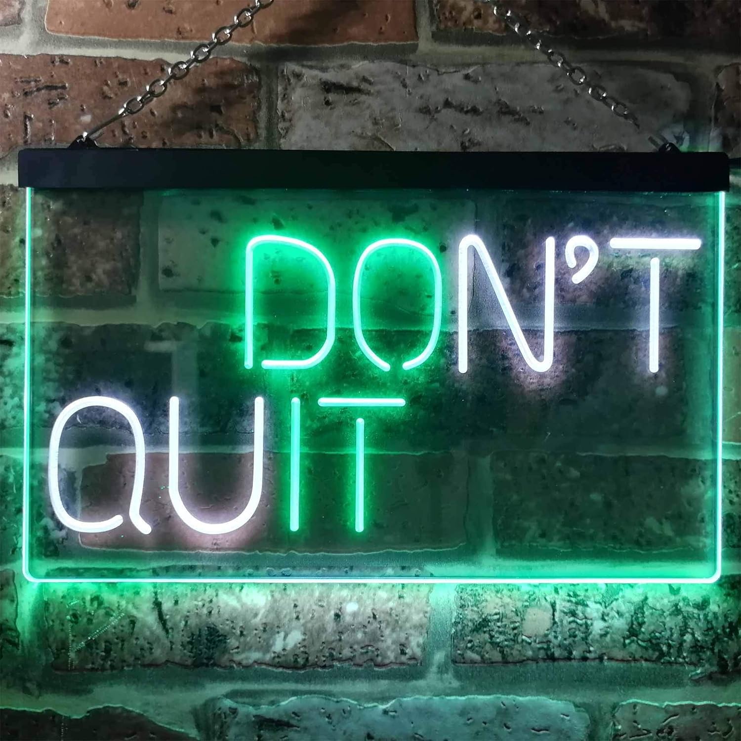ADVPRO Don't Quit Do It Positive Wall Décor Bedroom Display Dual Color LED Neon Sign White & Green 12" x 8.5" st6s32-i3206-wg