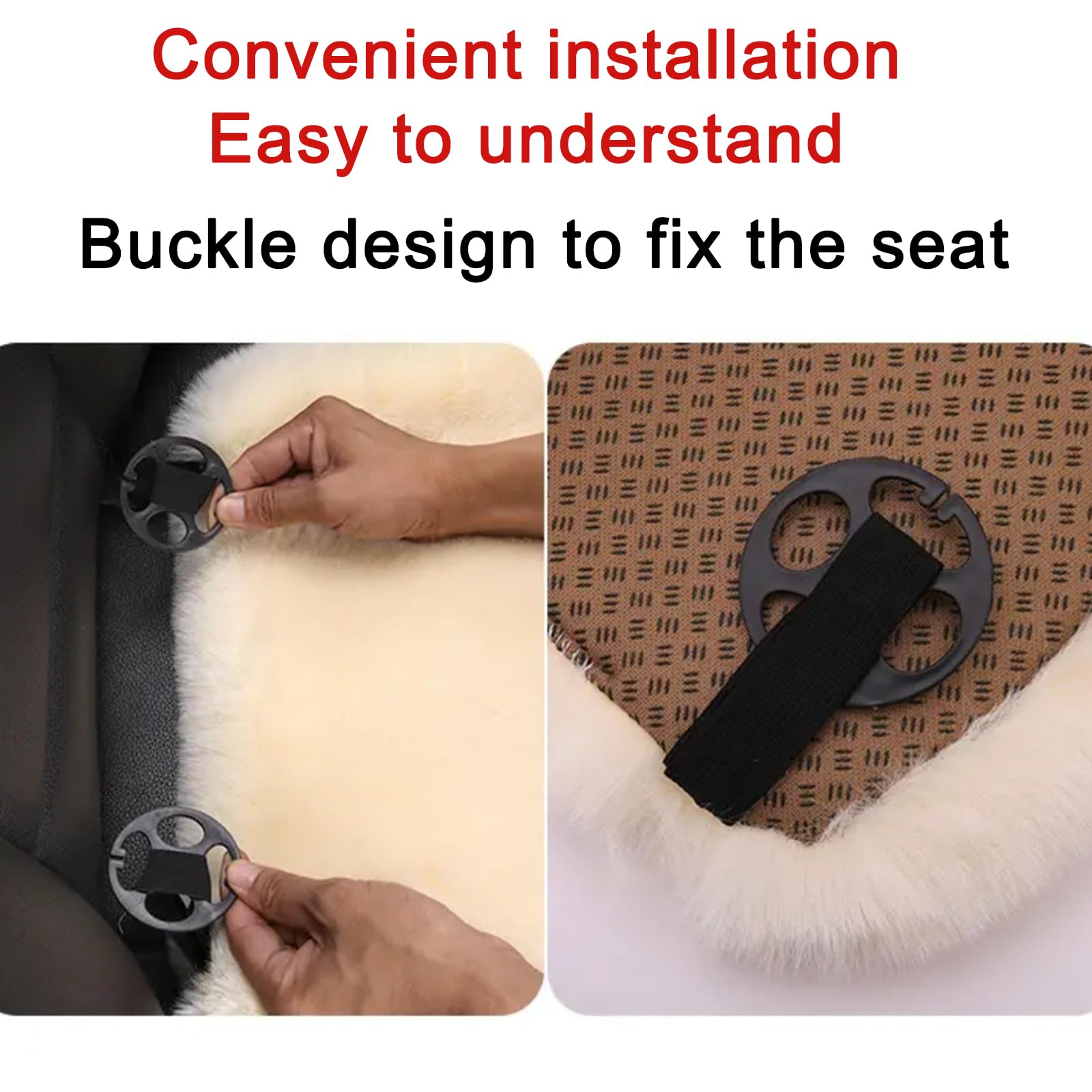 Cuscino per Seggiolino Auto in Peluche per Range Rover Evoque I L538 2015 2016 2017 2018, Invernale Soft Confortevole Antiscivolo Protezione per Sedile Cuscino Accessori,C/Beige