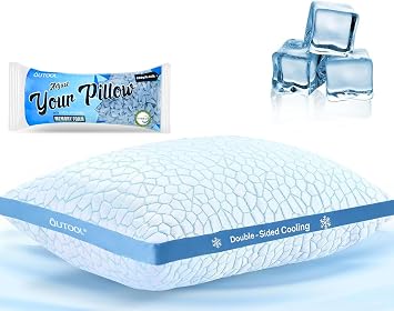 QUTOOL Cooling Pillows for Sleeping,Shredded Memory Foam Pillows King Size Set of 1,Adjustable Soft & Firm Gel Bed Pillow for Side, Back, Stomach Sleepers