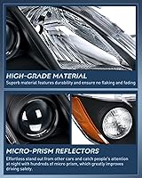 Vista 6 de Nilight - Conjunto de faros delanteros compatible con Toyota Camry 2007 2008 2009, reemplazo de faros, carcasa negra, reflector ámbar, lado