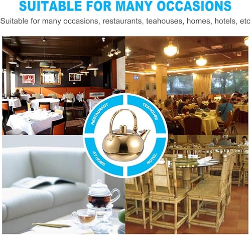 Miniatura 9 de Cabilock Hervidor de té de acero inoxidable con infusor extraíble, tetera portátil hervida con asa para café y té suelto, para mujeres y adultos,