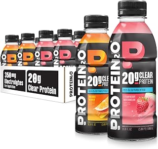 Protein2o Hydration Drink - 2-in-1 Liquid Clear Whey Protein Isolate and Electrolyte Drink - 20g Protein, Vitamins B5, B6 - Post-Workout Recovery - 16.9 Fl Oz - 12 Count Variety Pack