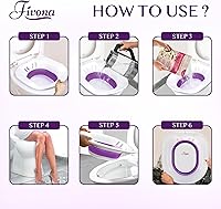 Vista 7 de Fivona Baño de Asiento para Asiento de Inodoro Cuidado Posparto y Hemorroides - Asiento de Vapor Yoni - Cuenca Plegable para Remojo de Sal de Epsom