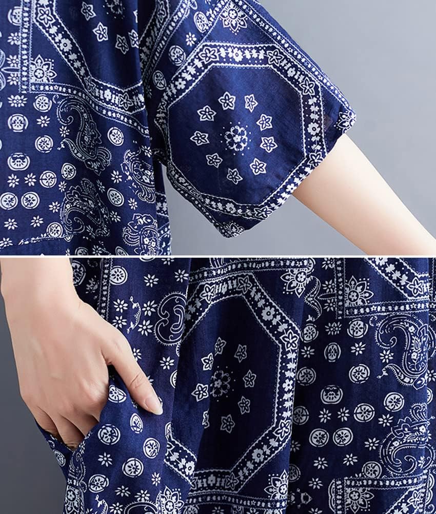 [Ｍｉｎｅｓａｍ] ワンピース レディース 夏秋 ビッグシルエットロングワンピース リラックス 森ガール ゆったりワンピース ポケット付き 体型カバー カジュアル 夏