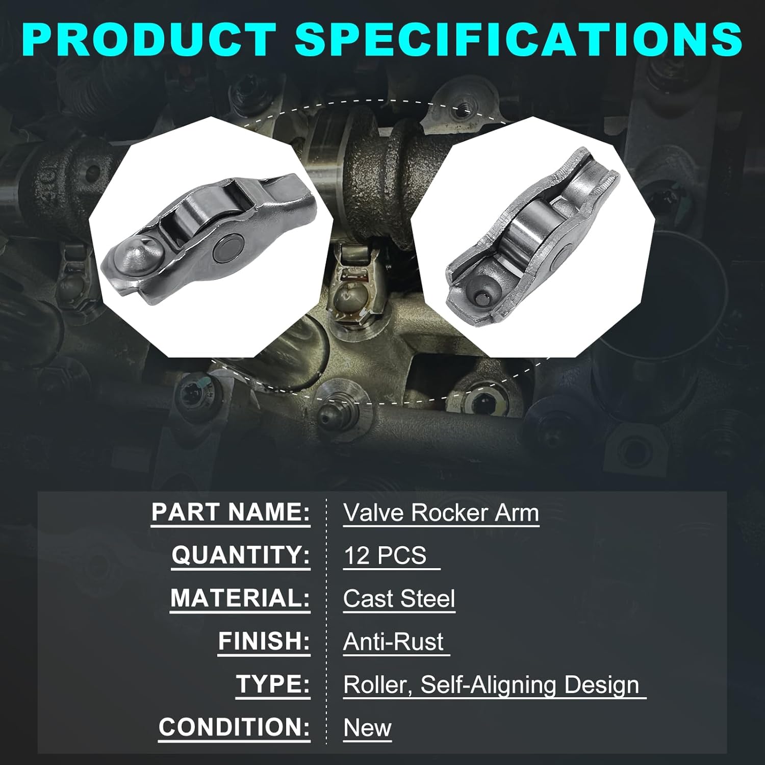 Rocker Arm & Lifter Kit for Dodge Charger Challenger Journey, Chrysler 200 300, Jeep Grand Cherokee, Ram 1500, V6 3.6L Pentastar, Replace 5184296AH 5184332AA