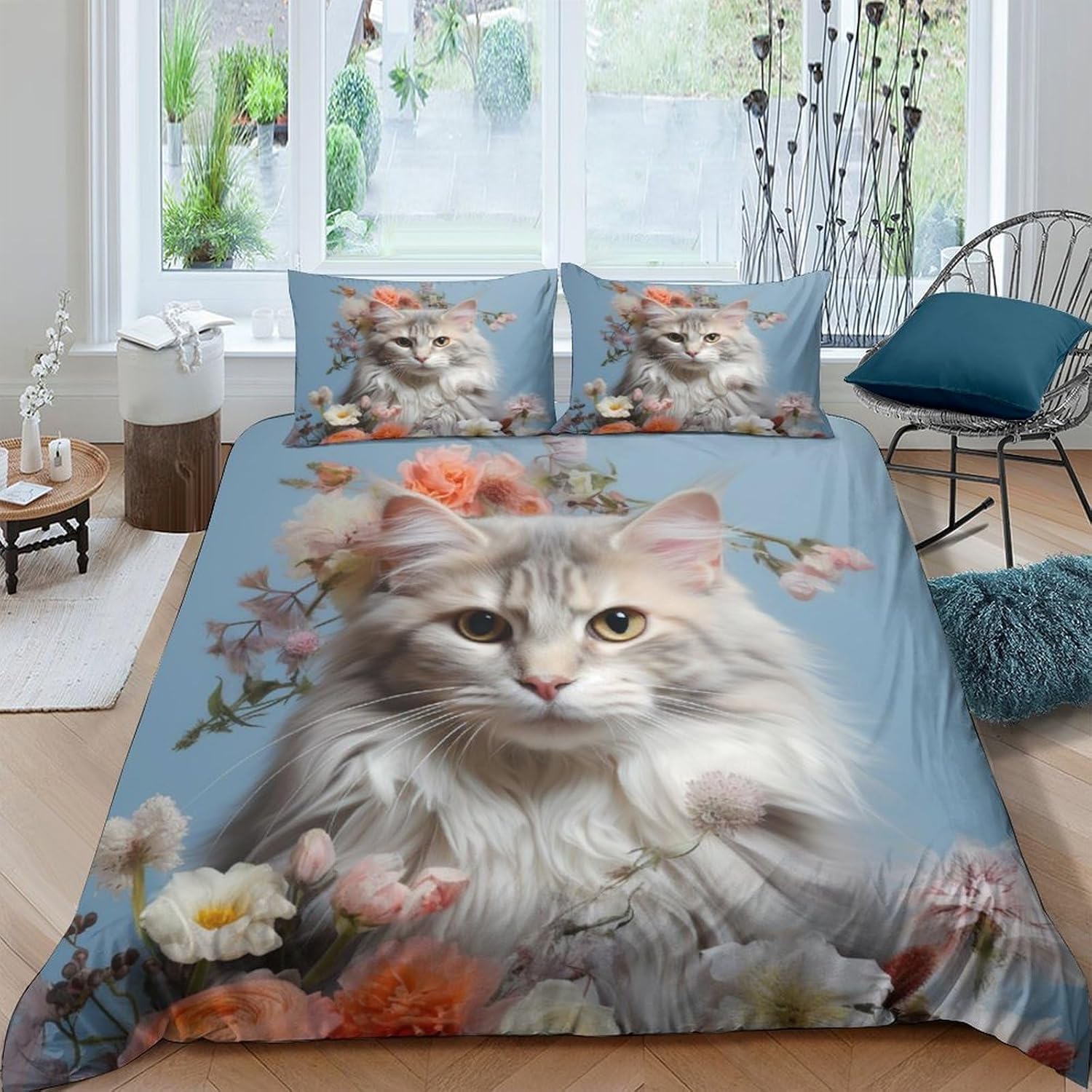 Housse de couette chat 3D imprimée pour décorer une chambre d'enfant ou d'ado passionné d'animaux
