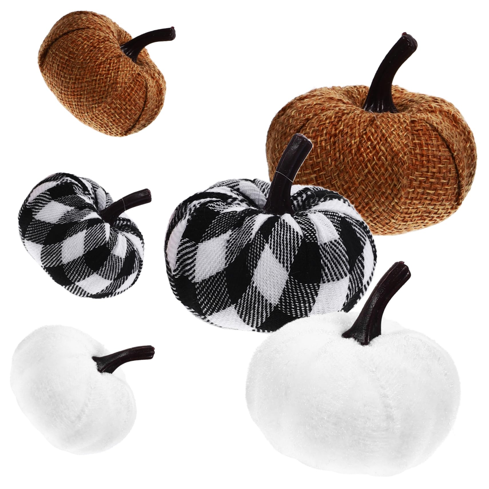 PartyKindom 5 Set Decorazione Di Zucca in Tessuto Simulato Crea Zucche Finte Lanterna Di Zucca Di Halloween Zucche in Tessuto Espanso Decorazioni Per La Tavola Di Halloween Stoffa 6 Pezzi*5