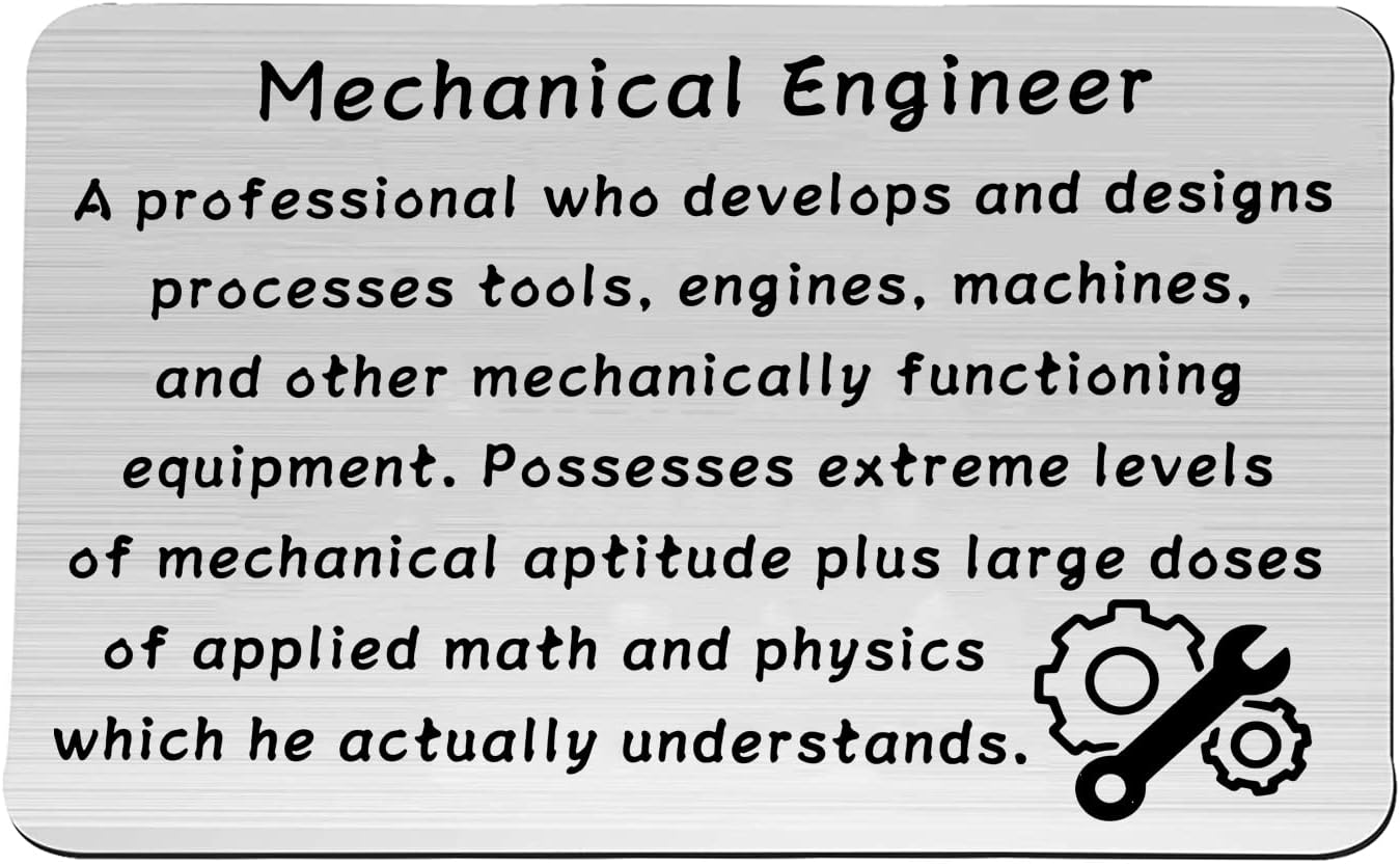 PENQI Mechanical Engineer Gift Engineering Jewelry Mechanical Engineer Wallet Card Insert Engineering School Graduation Gift (Mechanical Engineer)
