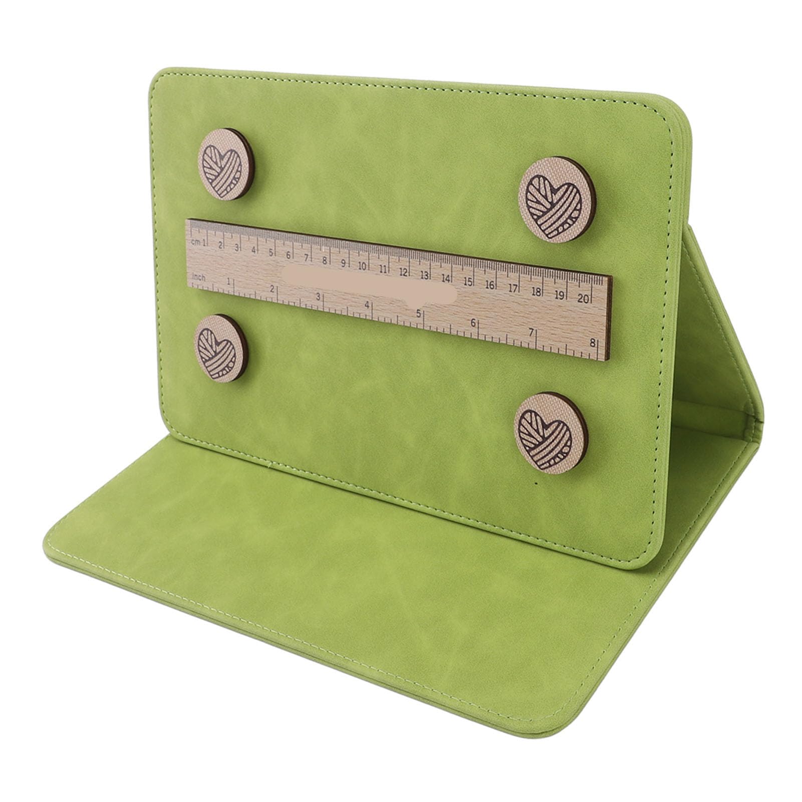 Support de tableau - Outil de tricot pliable - Bandes magnétiques double face en caoutchouc avec disques circulaires et règle - Accessoires artistiques portables pour usage domestique (vert rétro)