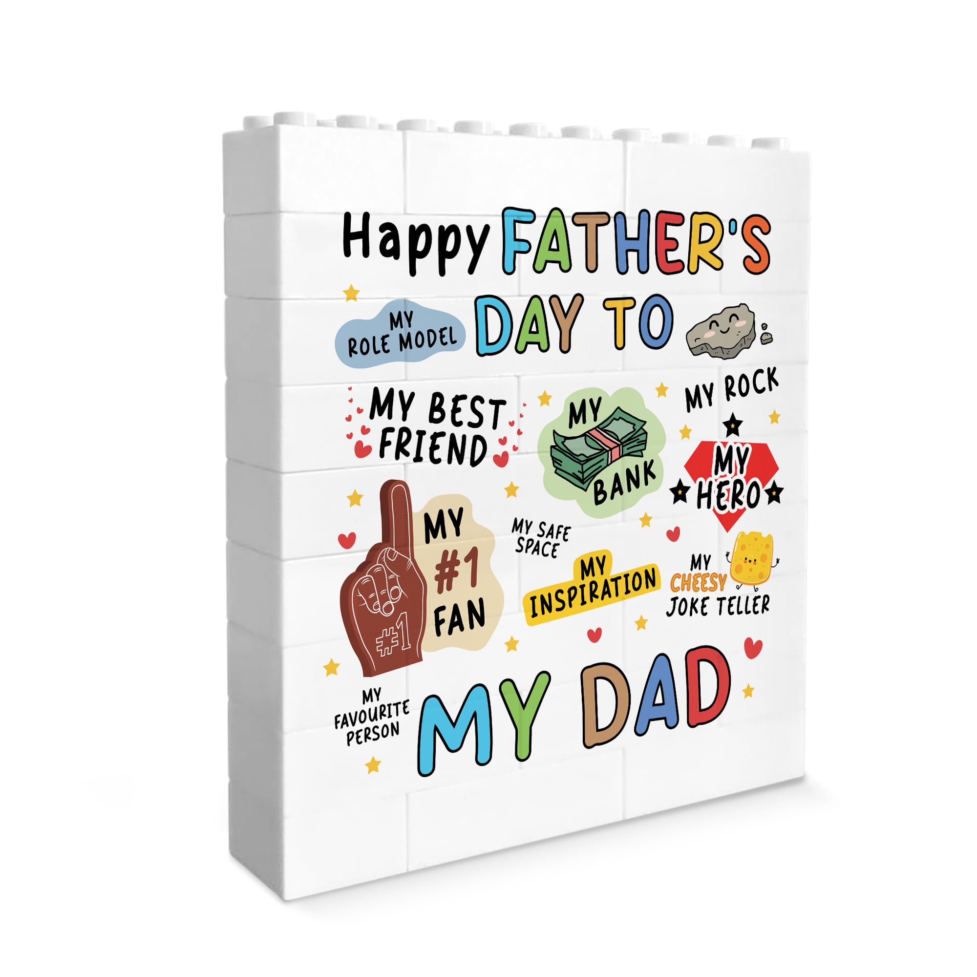 Red Ocean For Dad For Fathers Day Dad Building Block Plaque From Daughter Son Love Puzzle Keepsake