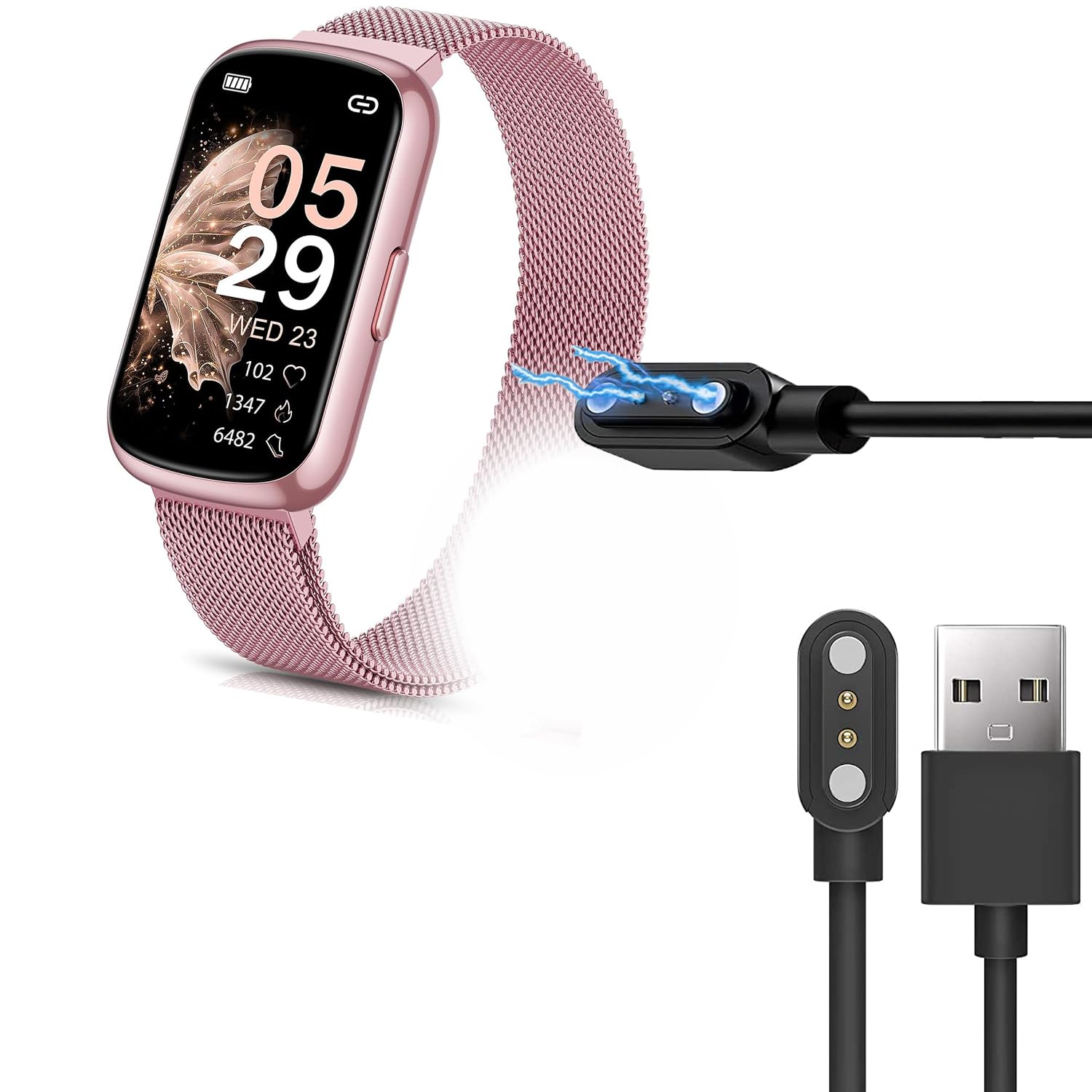 Cavo Caricatore Per Smartwatch Sanorum CS5 1.47 - Ricarica Magnetica, 100cm, Nero - Foto 8