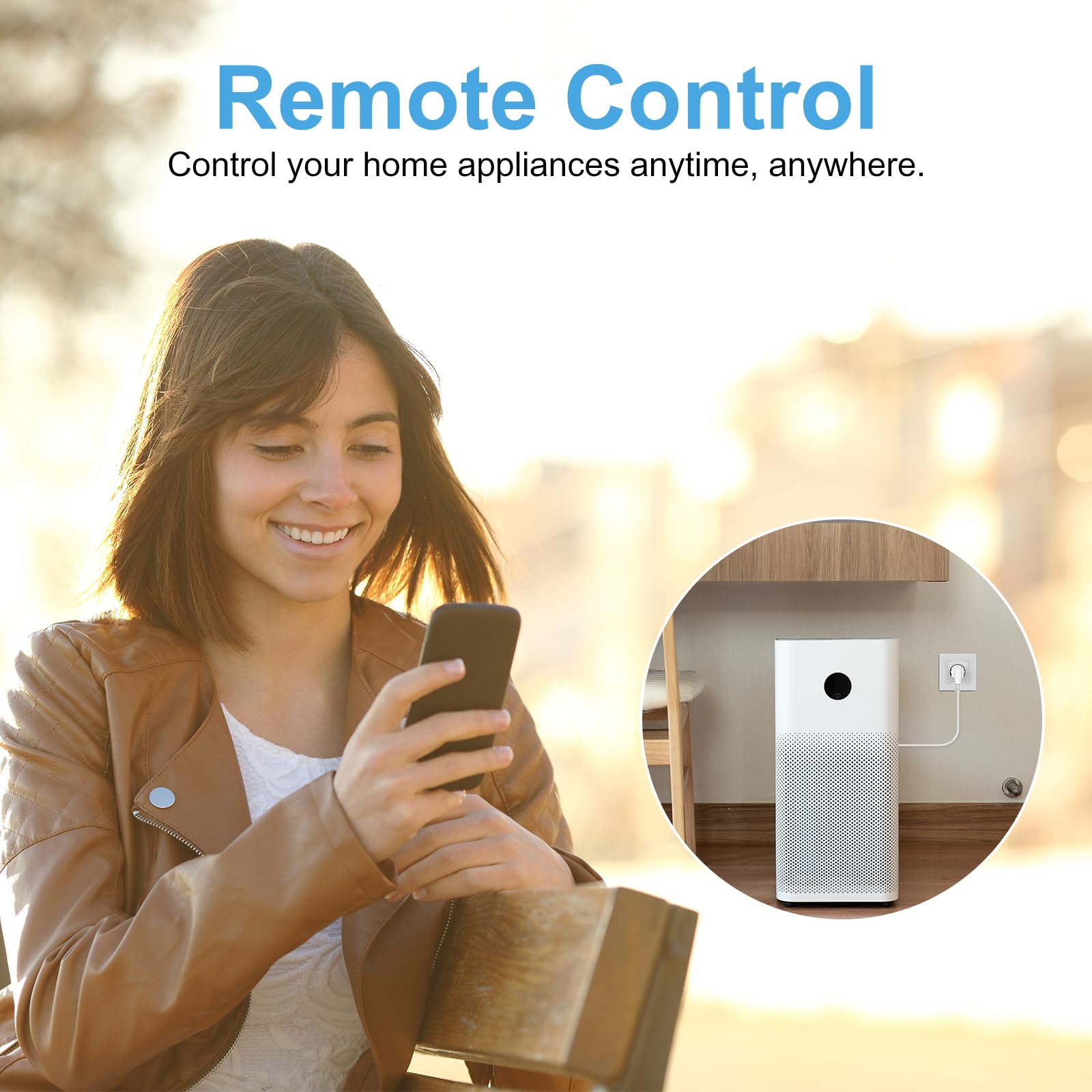 Prise Connectée WiFi SURFOU - Compatible Alexa Et Google Home, Minuteur Programmable