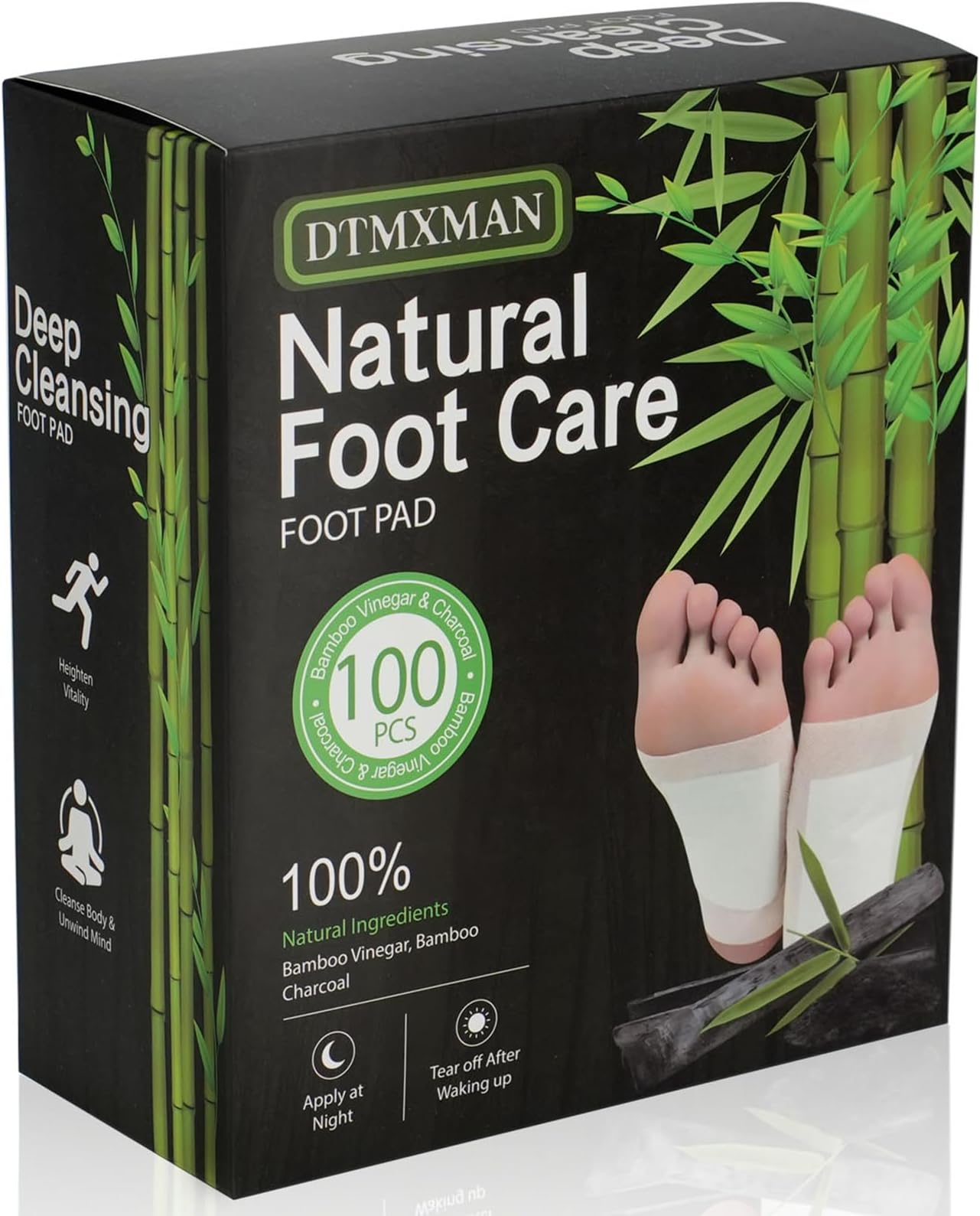 100 Packs Bamboo Foot Pads, Natural Cleansing, Promoting Sleeping, Suitable for Daily Relaxation Foot Paches, Included 100 Adhesive Sheets and 100 Foot Pads