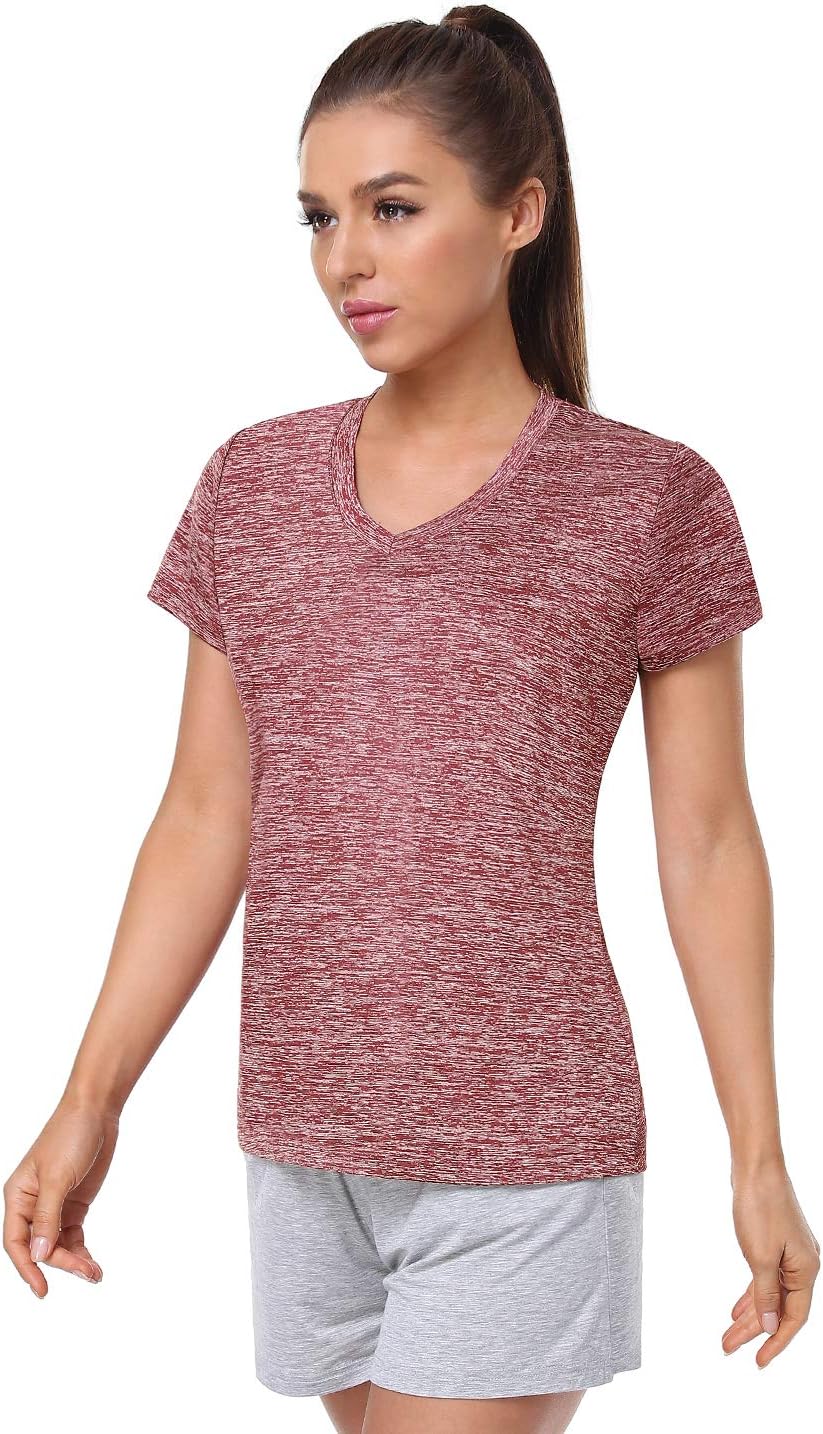 5-Pack Women's Short Sleeve Dry Fit T-Shirt Moisture Wicking Athletic V-Neck Tee - Image 3