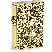 Constantine Lighter, Carved Vintage Oversized Heavy Armor Style Gold Petrol Kerosene St Benedict Metal Lighter for Collect Men, Dad, Husband Gift