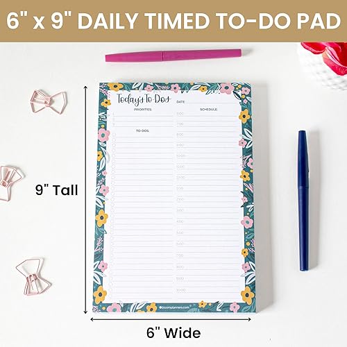 Miniatura 2 de bloom daily planners Undated Daily Planner Notepad with Hourly Schedule for Appointments - Time Block To Do List Planning Pad - 80 Sheets - 6" x 9