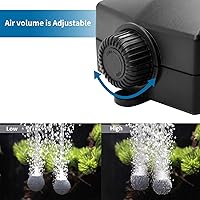 Vista 4 de Aquarium Air Pump Single Outlet/Dual Outlet Adjustable Aerator with Accessories for 10-100 Gallon Fish Tank