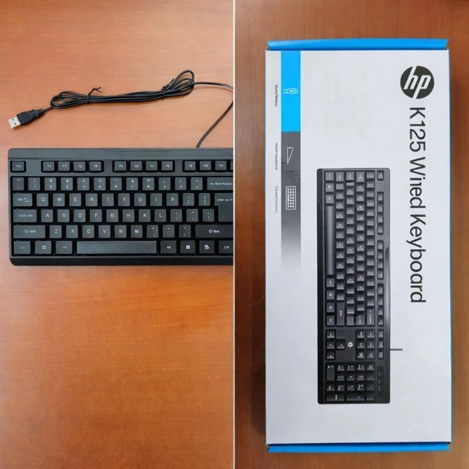 HP K125 Wired USB Keyboard, Standard Full-Size, Multi-Device Compatible, Plug and Play, LED Indicators, for Desktop, Laptop and PC, 3 Years Warranty — Amazon image 6