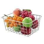 Wire Kitchen Storage Basket 4 Packs,Perfect Pantry Organization Accessories Baskets,Laundry Basket,Countertop Organization,Suitable for Kitchen,Bathroom,Bedroom,Tabletop,Stackable,Chrome - Image 6
