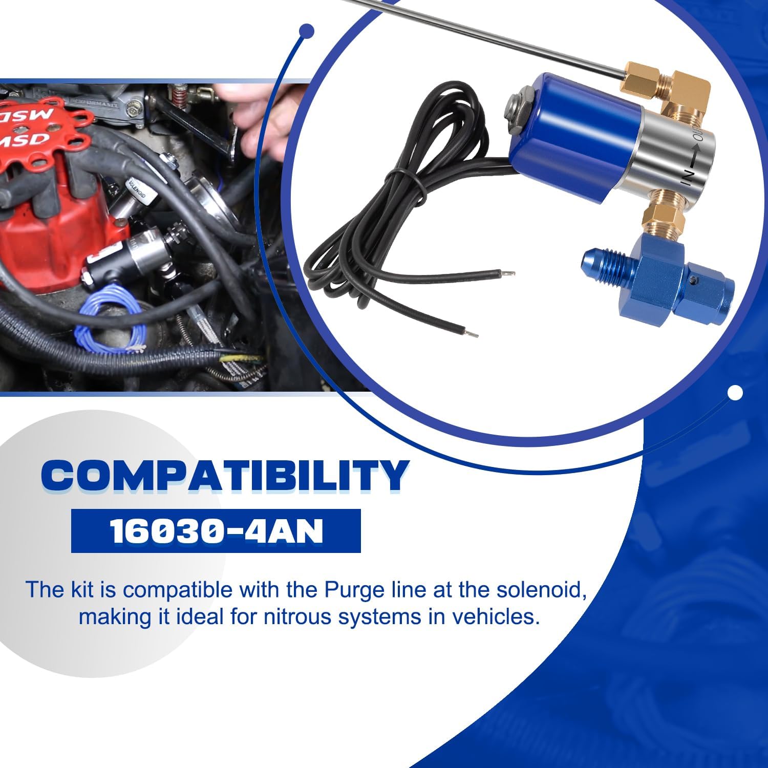 16030-4AN Nitrous Purge Valve Kit | Compatible with Solenoid Purge Line | Push Button Activation, Reduces Lag, Fits Most 4AN Nitrous Systems