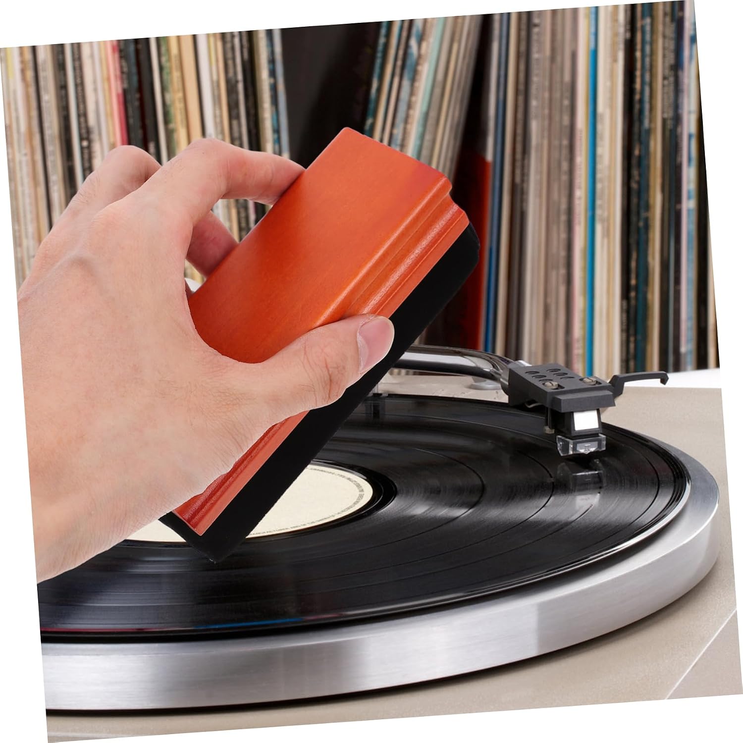 Complete Vinyl Record Cleaning Tools Record Player Cleaner Kit Brush Set for Turntable Wood Sponge Lint Materials