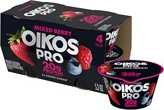 Pro Mixed Berry Yogurt-Cultured Ultra-Filtered Milk Product Pack, 20 Grams of Protein, 0g Added Sugar, Just Delicious High Protein Snacks, 4 Ct, 5.3 OZ Cups