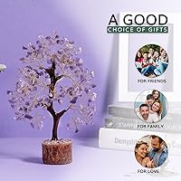 Vista 7 de NARIBABU Árbol de cristal de amatista, cristales curativos y piedras, regalos únicos para mujeres, árbol del dinero de Reiki y Feng Shui, decoración