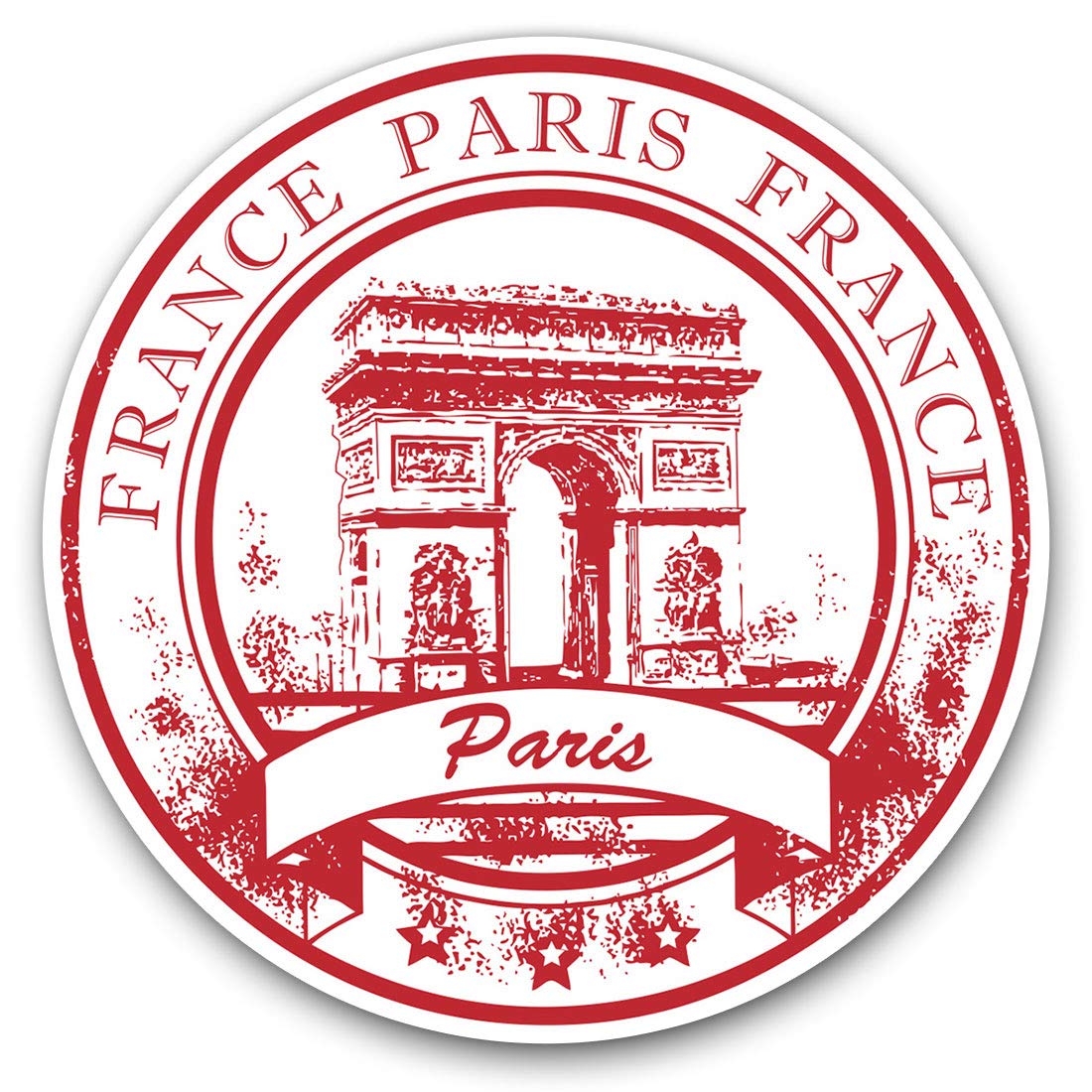 Destination Vinyl Ltd Paris Arc De Triomphe France 5925 Vinyl Stickers (Set Of 2) 10Cm - Paris Arc De Triomphe France Decals For Laptops,Tablets,Luggage,Scrap Booking,Fridges, 5925