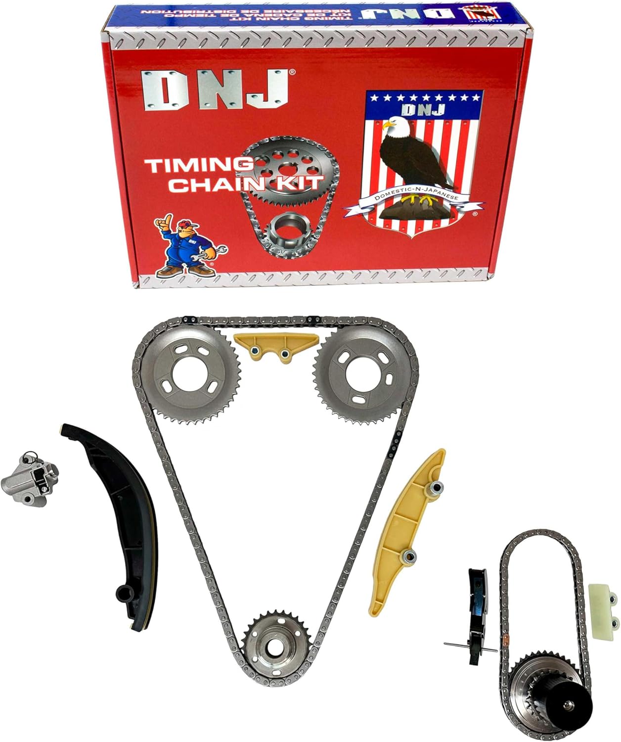 DNJ TK4322 Timing Chain Kit for 2015-2019 Ford Transit-150, Transit-250, Transit-350 3.2L L5 20V DOHC 195cid