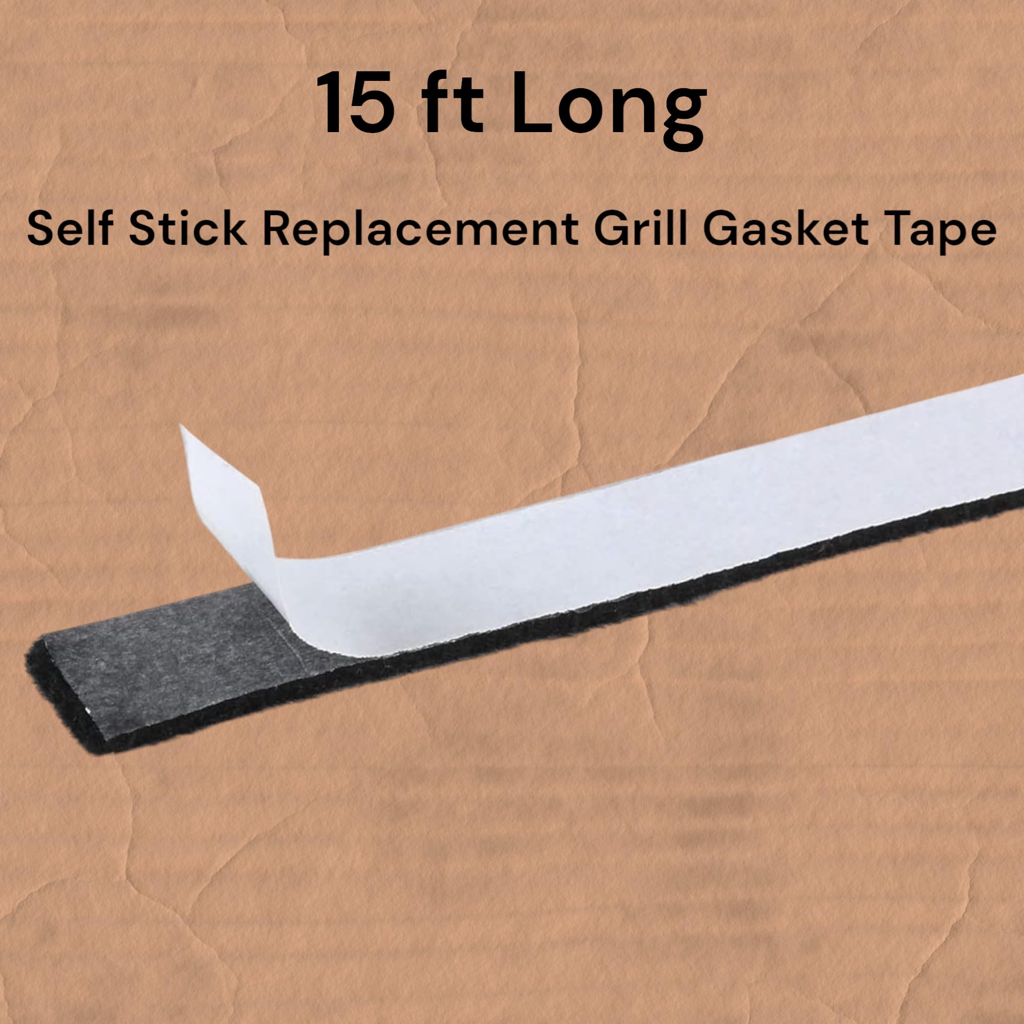 Self Stick Replacement Grill Gasket – High-Temp Seal for TRAEGER Lil Tex Elite, BBQ150, XL – Heavy Duty, Airtight, Easy Install – 15 ft Long, Dark Grey
