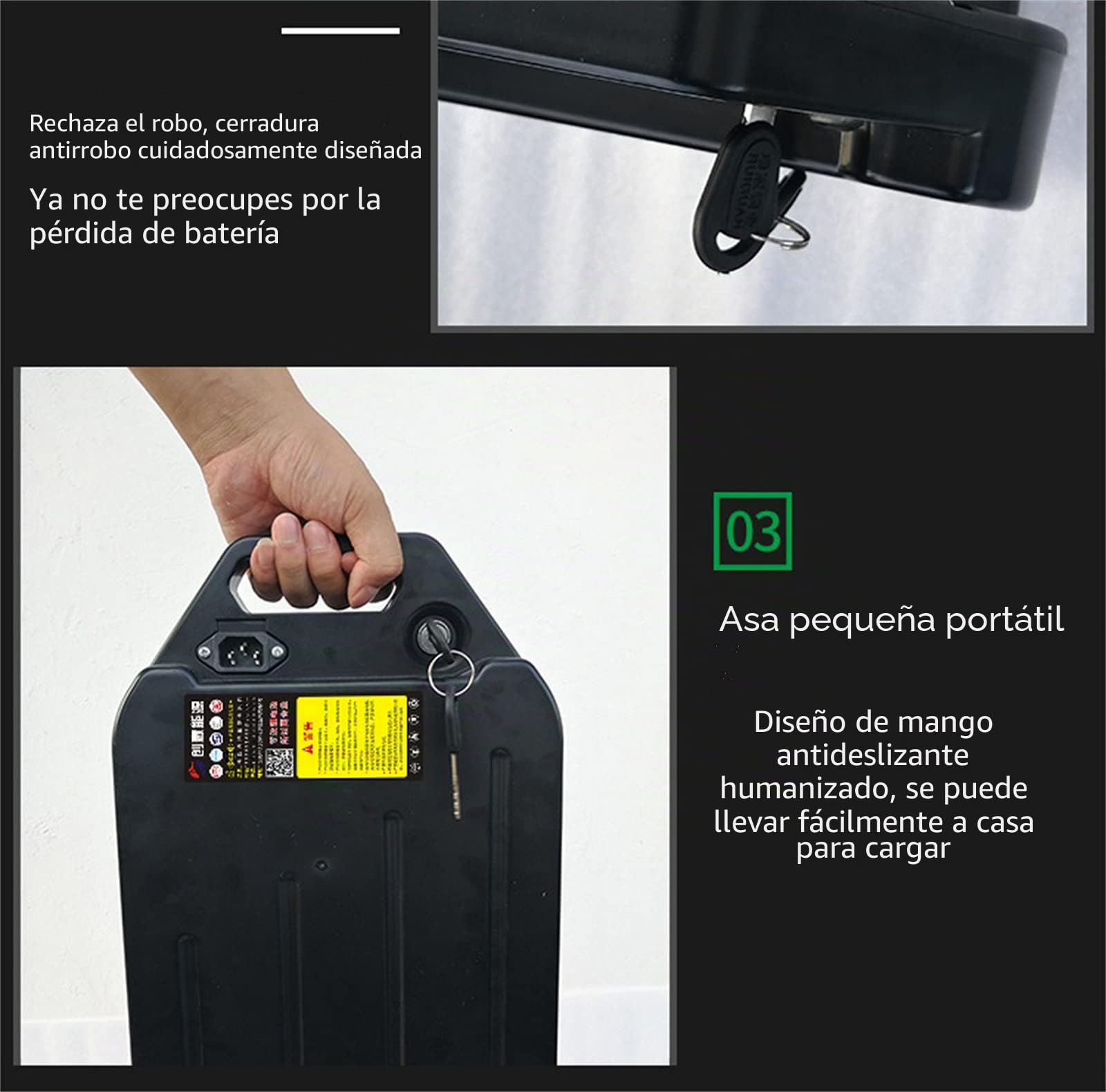 Batería de Iones de Litio Recargable 60V, para neumáticos Anchos, eléctrica, Motocicleta eléctrica, Patinete (60v20ah)