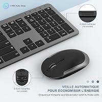 Seenda Vezeték Nélküli Billentyűzet és Egér Szett - Újratölthető, Ultravékony, Csendes, Szilikon Védővel - PC/Laptop/Smart TV - AZERTY 5