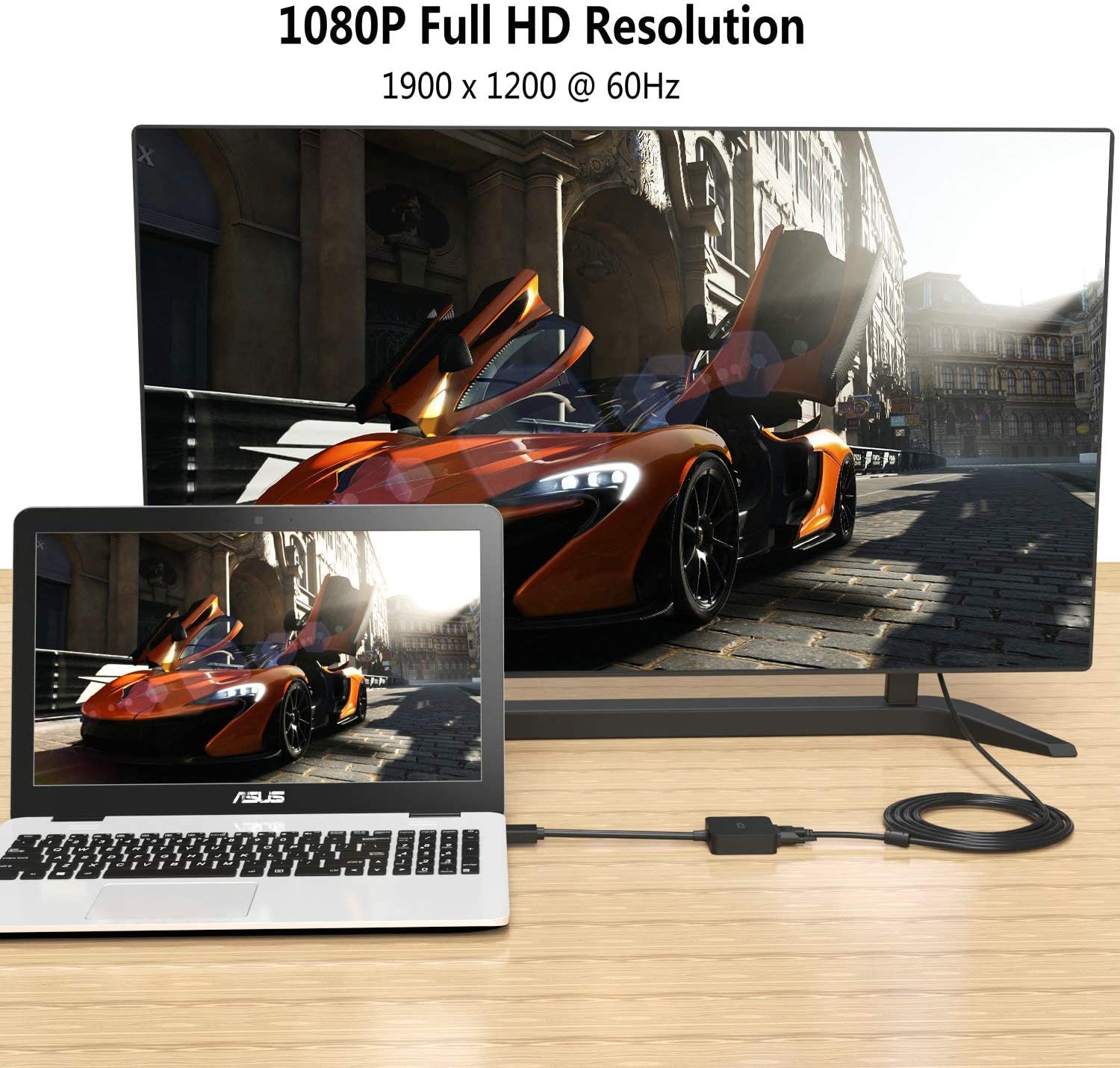 ICZI Adaptateur HDMI vers VGA 1080P Noir Convertisseur HDMI Mâle VGA Femelle