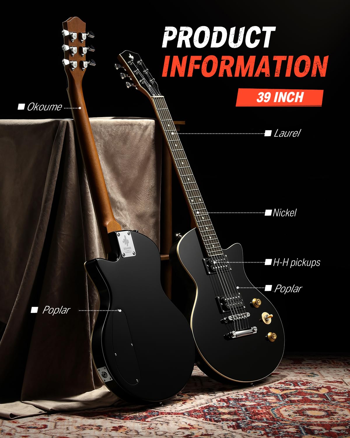 Donner DSC-128 Nero Chitarra Elettrica
