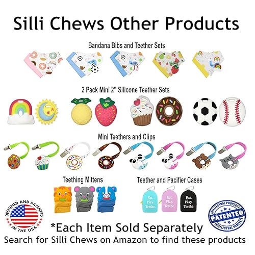 Miniatura 8 de Silli Chews Mordedor de muñeca de silicona para bebé para alivio de la dentición  Mordedores de mano para bebés y niños pequeños  Anillo de