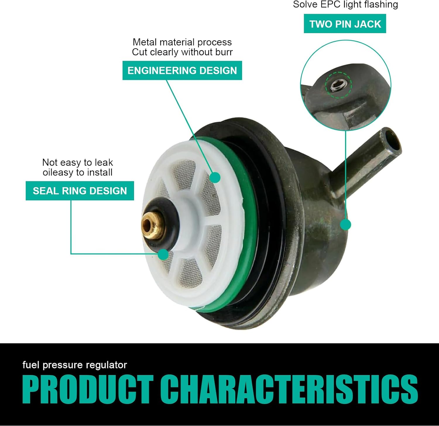 1 PC Automobile Fuel Pressure Regulator, Fuel System Injection Adjustment Repair Valve Damper, Replacement OEM Number 89060422 Parts, Compatible with Chevrolet Buick Cadillac (Multicolored)