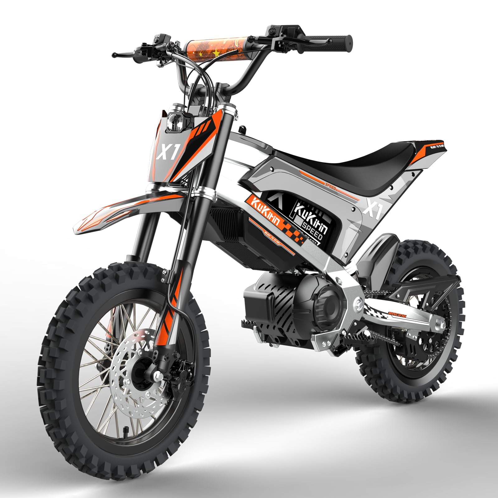 Kukirin X1 Elektrisches Motocross-Motorrad, Off-Road, Abnehmbarer Akku 48 V 20,8 Ah, Mittelmotor 1000 W, Hydraulische Bremsen, Hydraulische Federung, IP65, 14/12 Zoll Räder, für Privatgelände