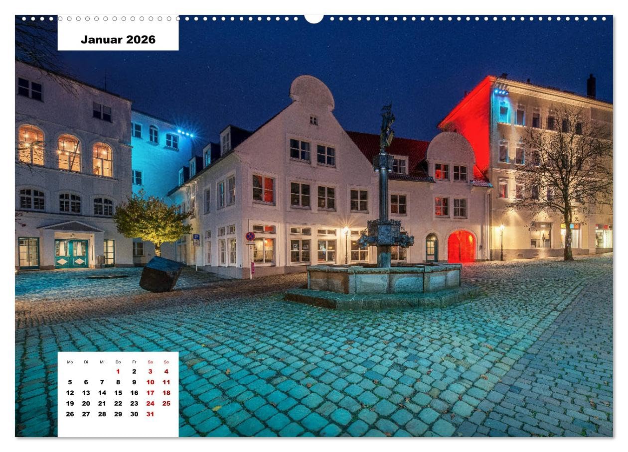 Lüdenscheid - Die Altstadt 2026 (hochwertiger Premium Wandkalender 2026 DIN A2 quer), Kunstdruck in Hochglanz: Die ältesten Häusern mit mit der Kamera zur blauen Stunde fotografiert (CALVENDO Orte)