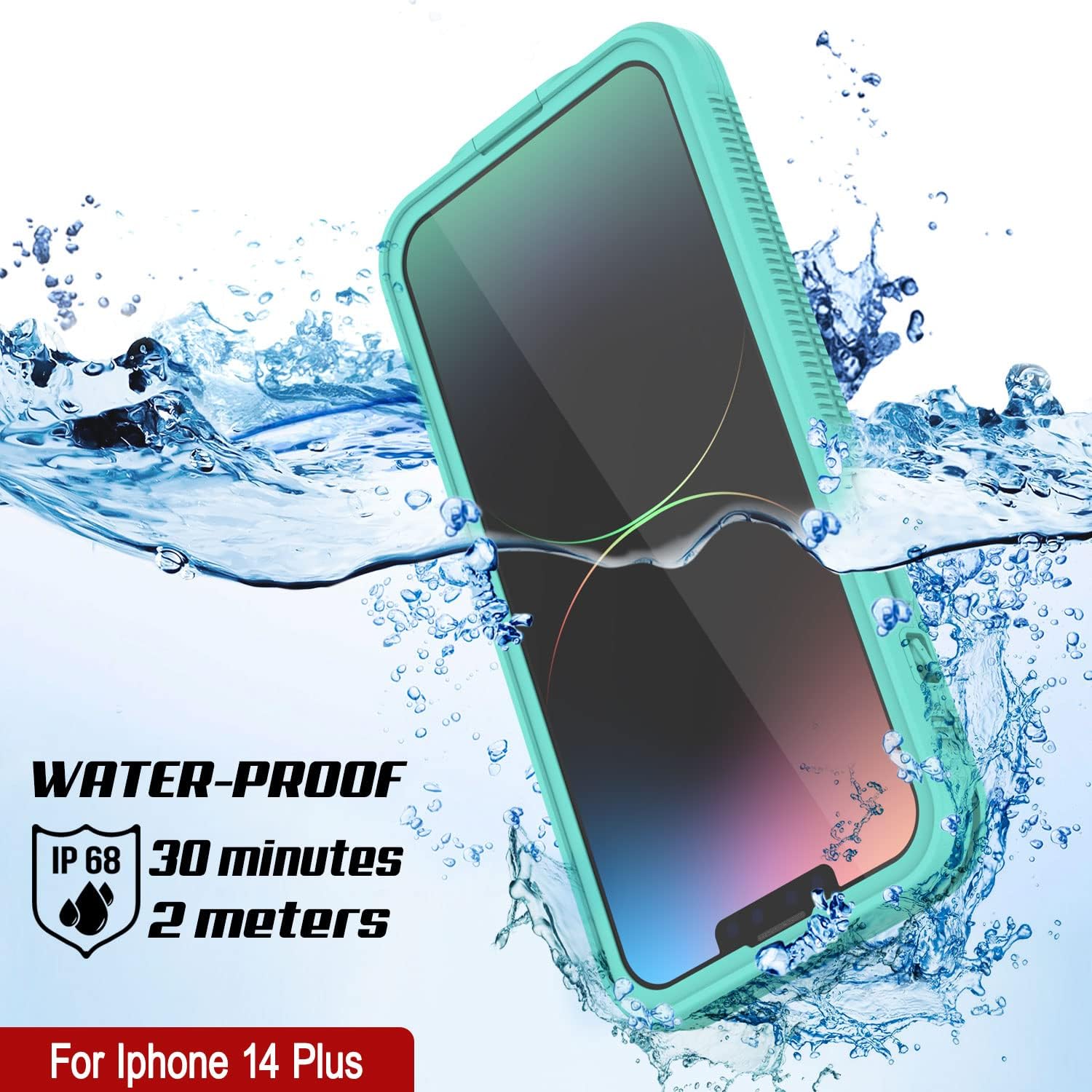 Punkcase Designed for iPhone 14 Plus Waterproof Case [Aqua Series] [Slim Fit] [IP68 Certified] [Shockproof] [Dirtproof] [Snowproof] Armor Cover for iPhone 14 Plus (2022) (6.7") [Blue]