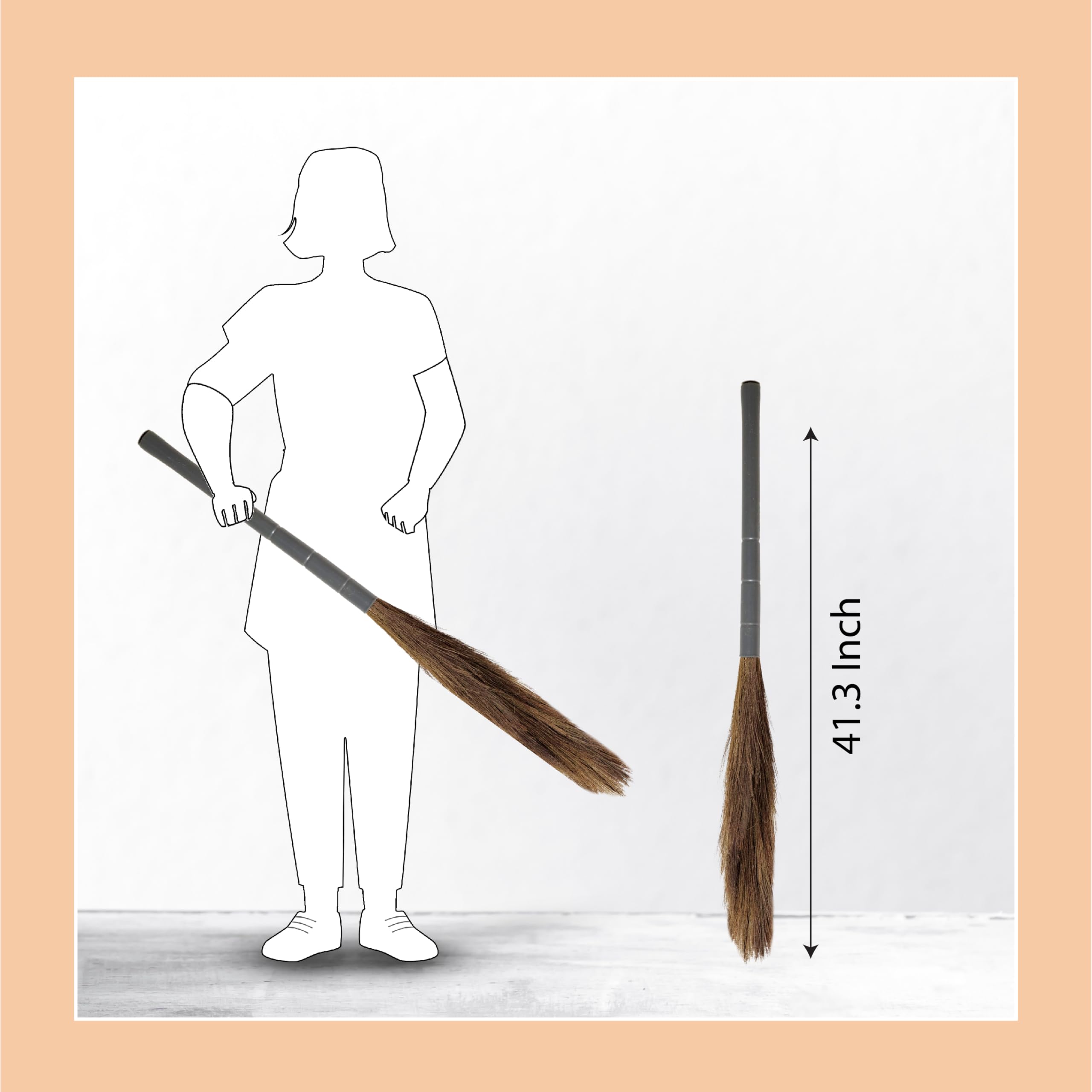 Chakaachak Grass Floor Broom for Home Cleaning | Natural Meghalaya Fibers | Strong Bristles | Lightweight Long-Lasting Jhadu | for Hard, Tiles, Marble & Wooden Surface Sweeping - Image 8 thumbnail