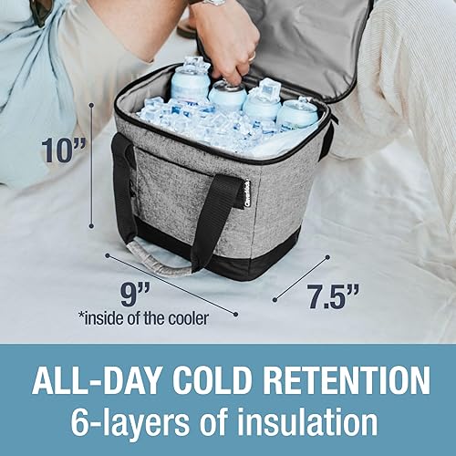Miniatura 4 de CleverMade Leakproof Collapsible Insulated Cooler Bag, Portable Foldable Soft Side Tote Holds 183050 Cans, Lunch & Cold Beer, Use wReusable Freezer