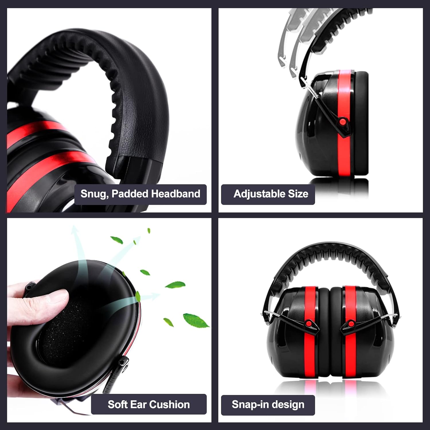 Yewltvep Shooting Ear Protection Gun Range Ear Protection with Earmuffs, Gun Safety Glasses, Earplugs, Hard Storage Case - Image 3